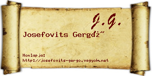 Josefovits Gergő névjegykártya